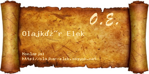 Olajkár Elek névjegykártya